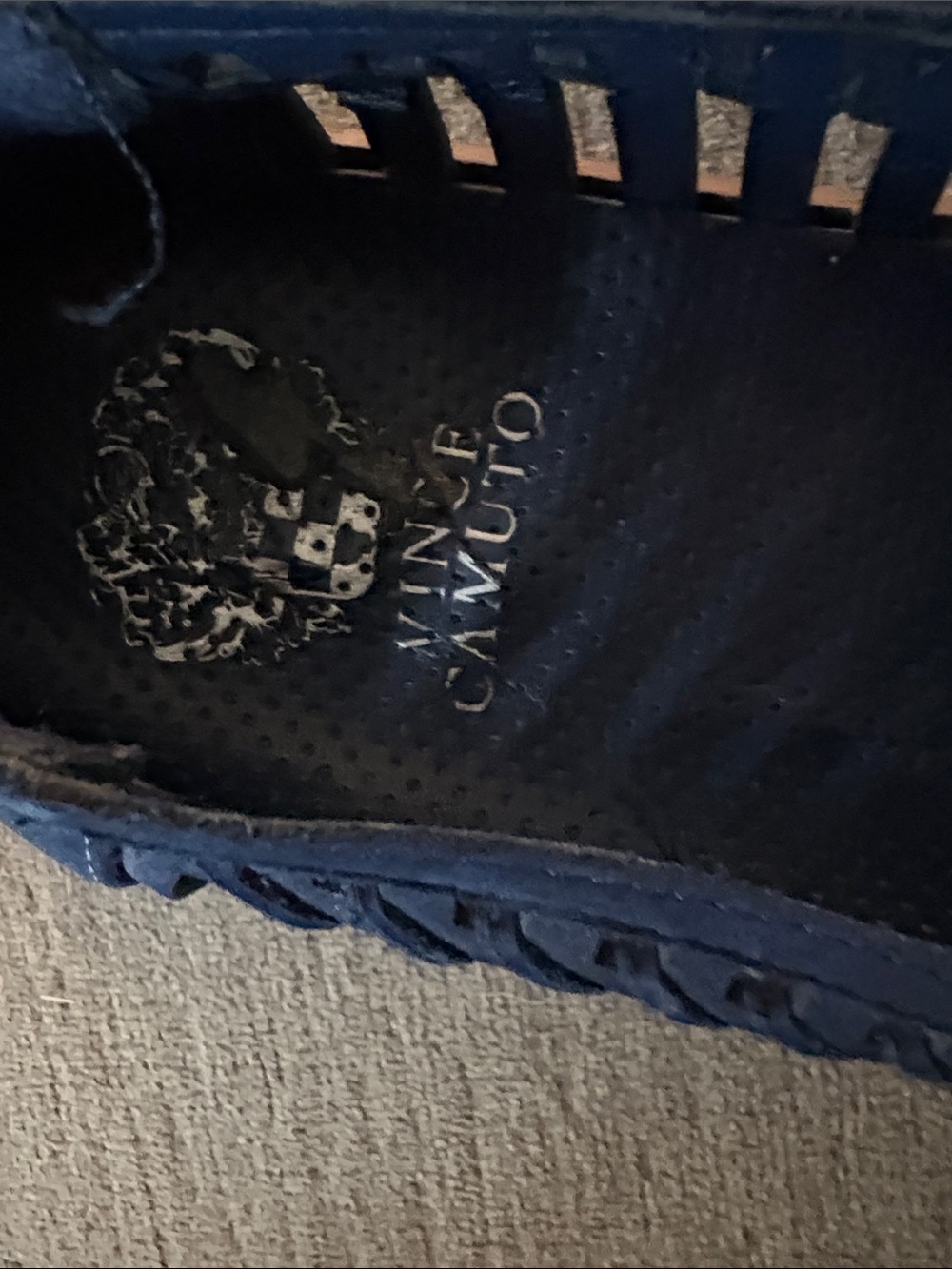 Vince Camuto Navy Blue Woven Slip-On Loafers - Picture 4 of 5